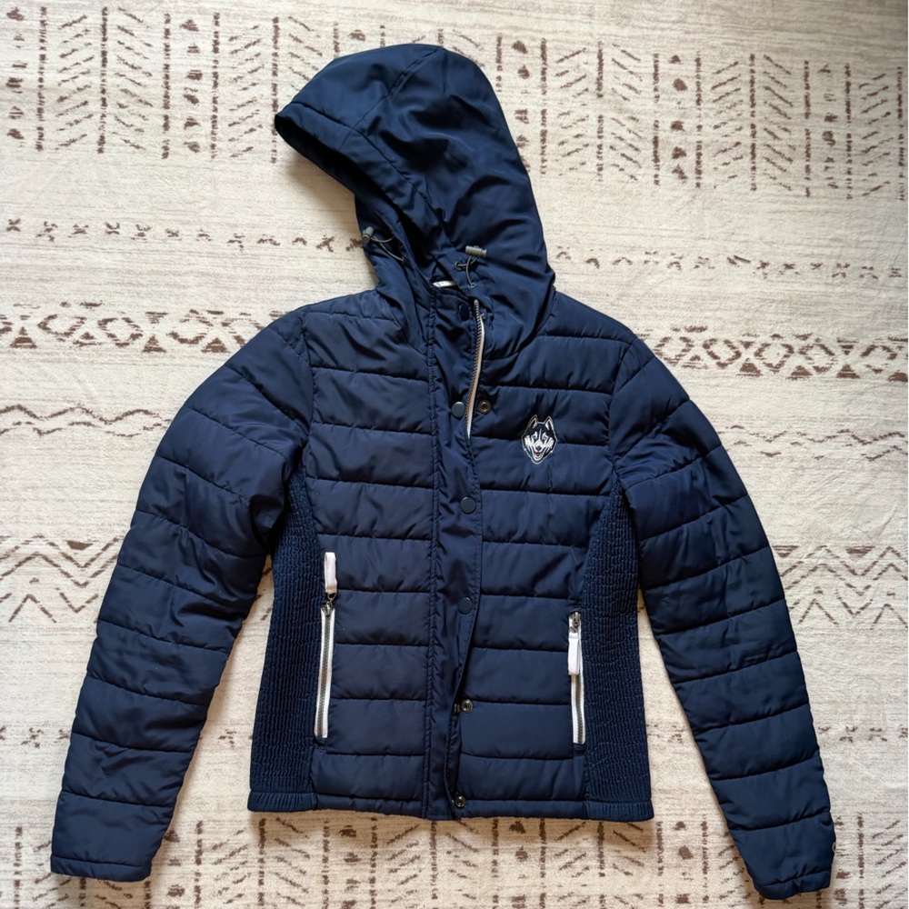 UConn Colosseum Dark Blue Puffer Jacket